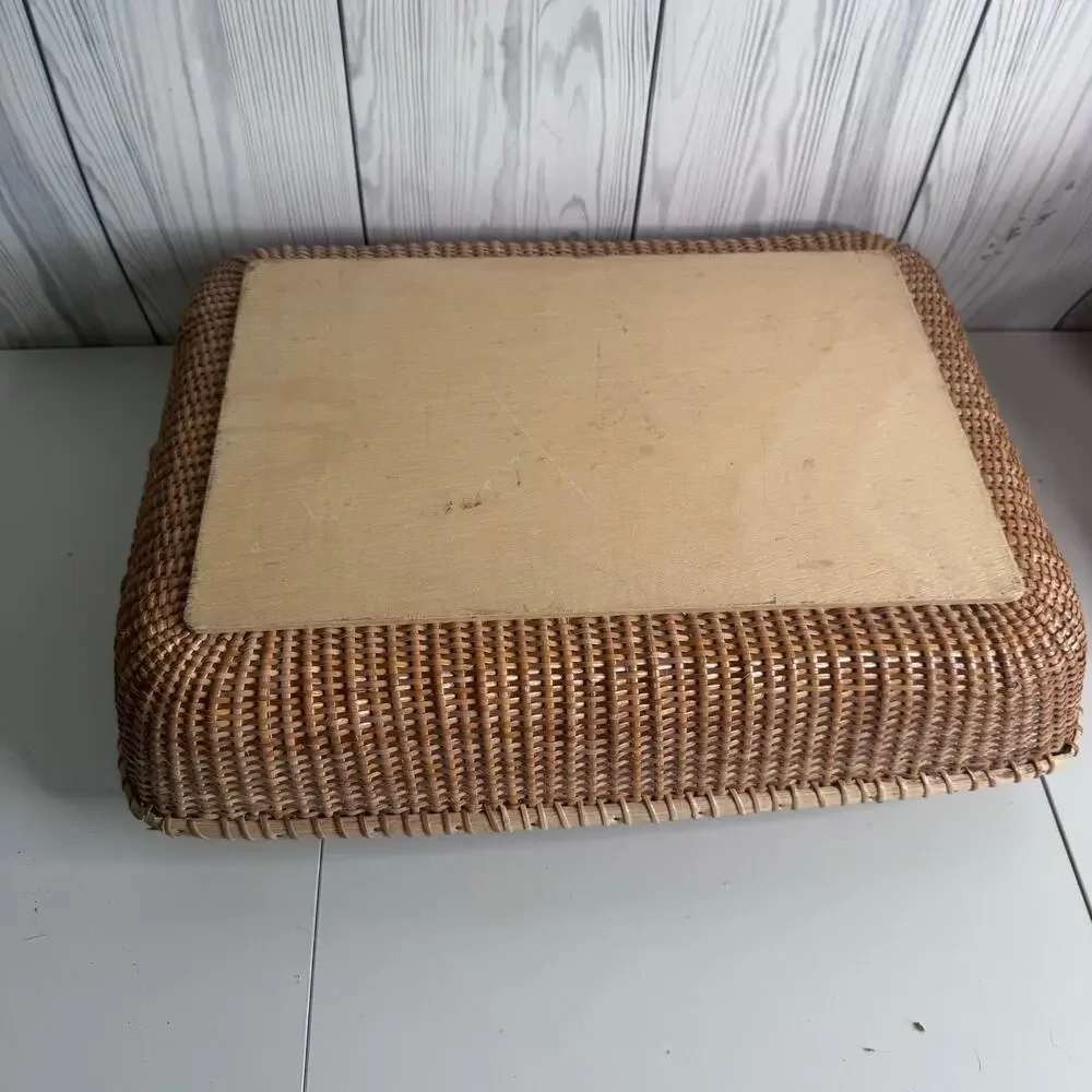 Vtg Nantucket Basket Large Rectangular Tray Hand Painted Wood Country
